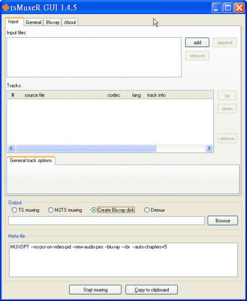 好消息 ! 1.45b 版有 BD 及 Demux 功能, 目前 TSMUXER 輸出的變形金鋼正確在 Panasonic BD-30 播放 ... ... ...