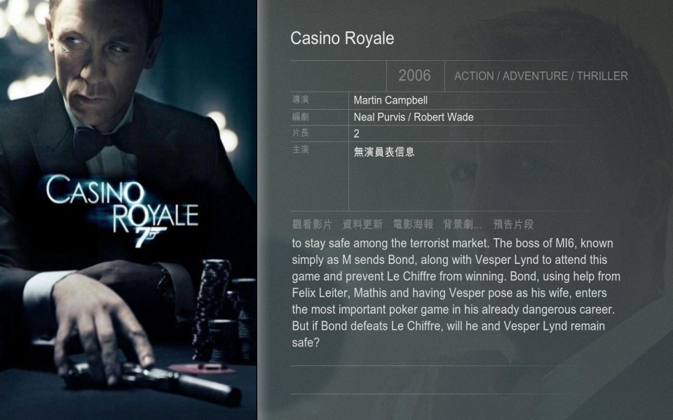 XBMC 裡總是帶不出來演員表