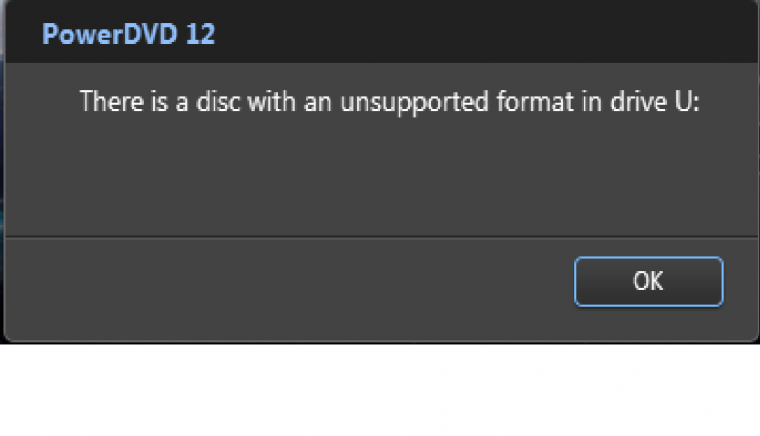 Power DVD 12 播放 BD失敗訊息
