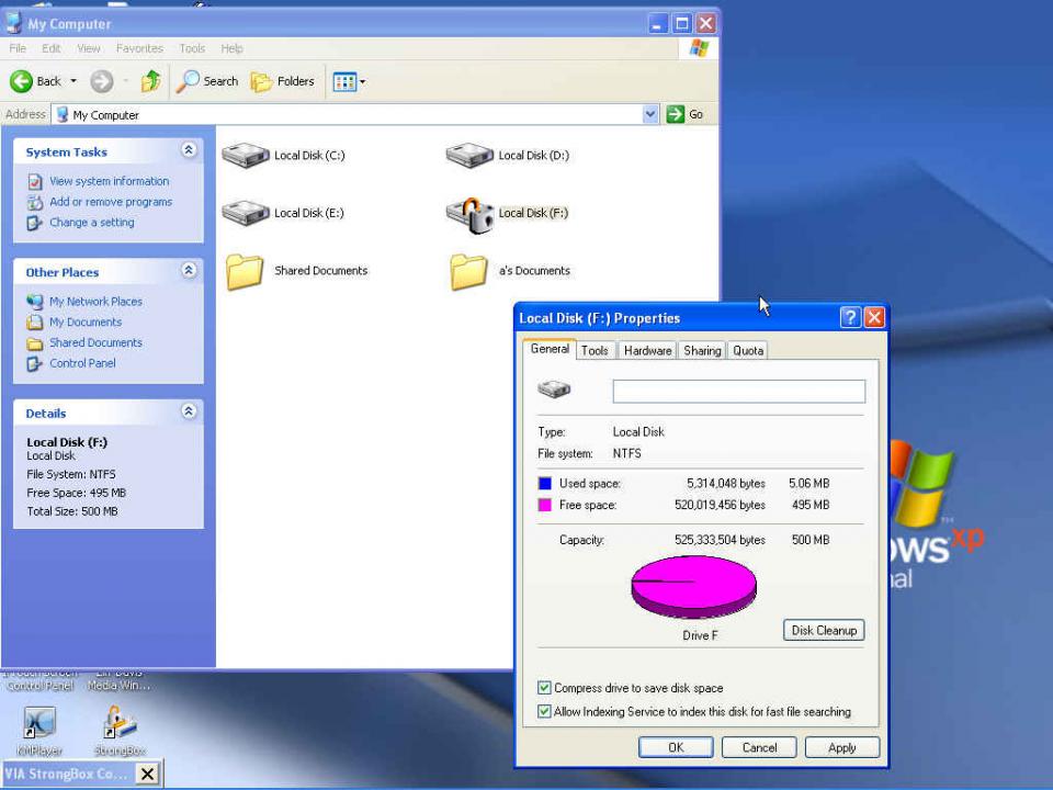 可以針對一個磁碟加密(NTFS format)