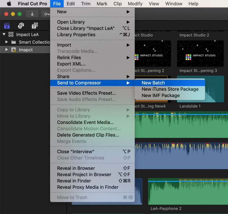 FCPX 10.4.9 更新之後，Send to Compressor 也增加了預先模組的選擇，如果是一般的輸出，選擇 New Batch ， ...